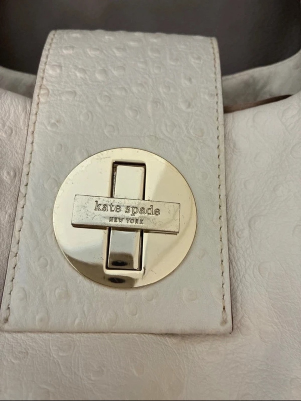 Kate Spade Stevie Hobo Bexley Embossed
Ostrich Leather Color Clotted Cream - Picture 5 of 13